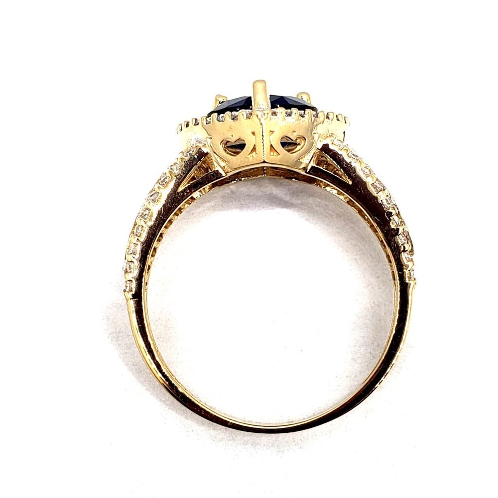 14k REAL GOLD halo ring  heart cut CZ Size 7.5 - Picture 8 of 10